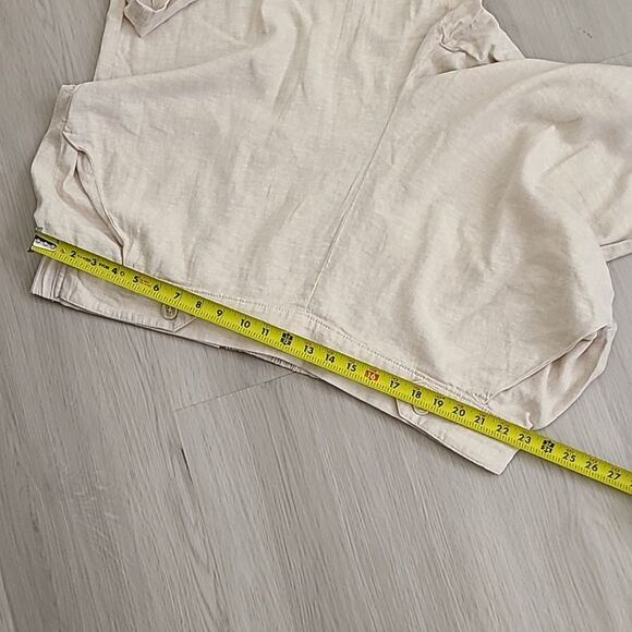 Croft & Barrow NWT Beige Linen Blend Pants Mid Rise Summer Plus Size 3X Crop - Picture 5 of 5